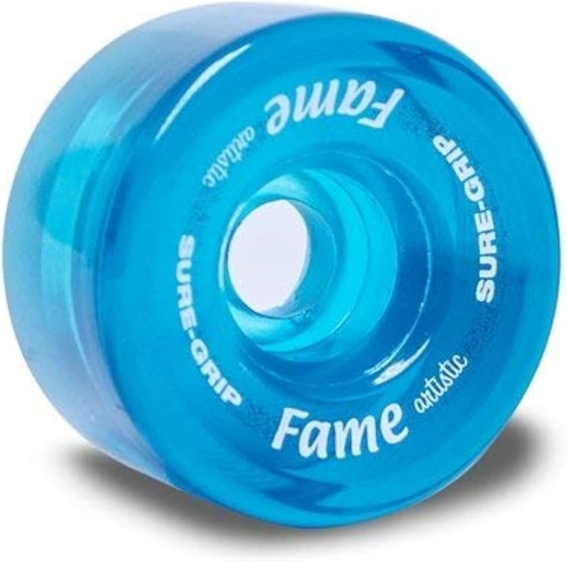 Fame Artistic Indoor Wheels - Made of Urethane Material - 97A Durometer & 57mm Diameter - High Performance Skating Wheels - Comes in Set of 8 with Diverse Color Options - Clear Teal